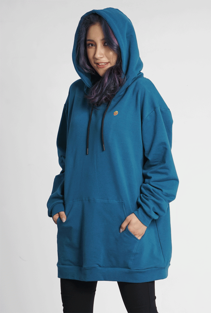 Golden Culture Autumn Girl  Hoodie (Blue 1)